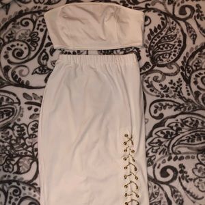 2 piece set ! Tight , fitted and elegant .